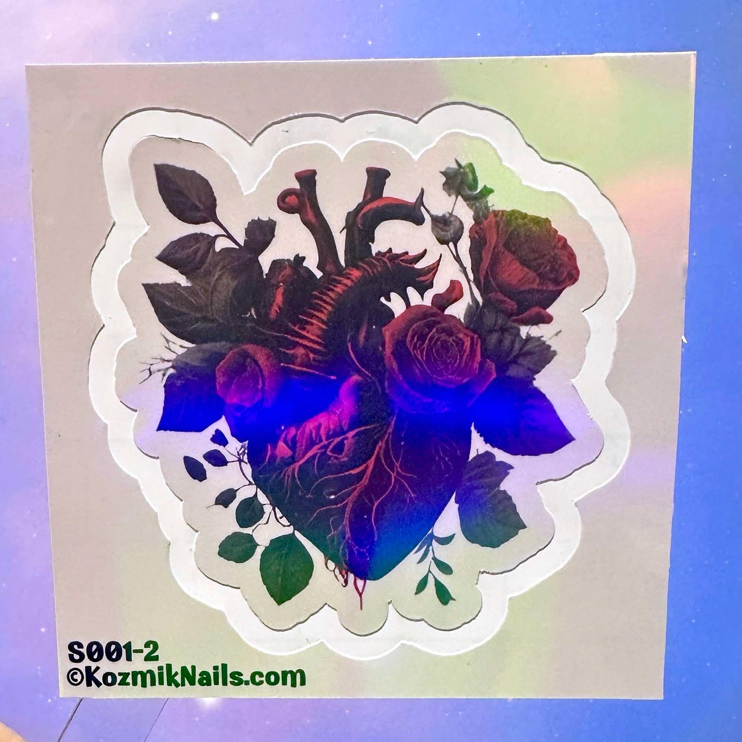 S001 Floral Anatomical Hearts Decorative Stickers