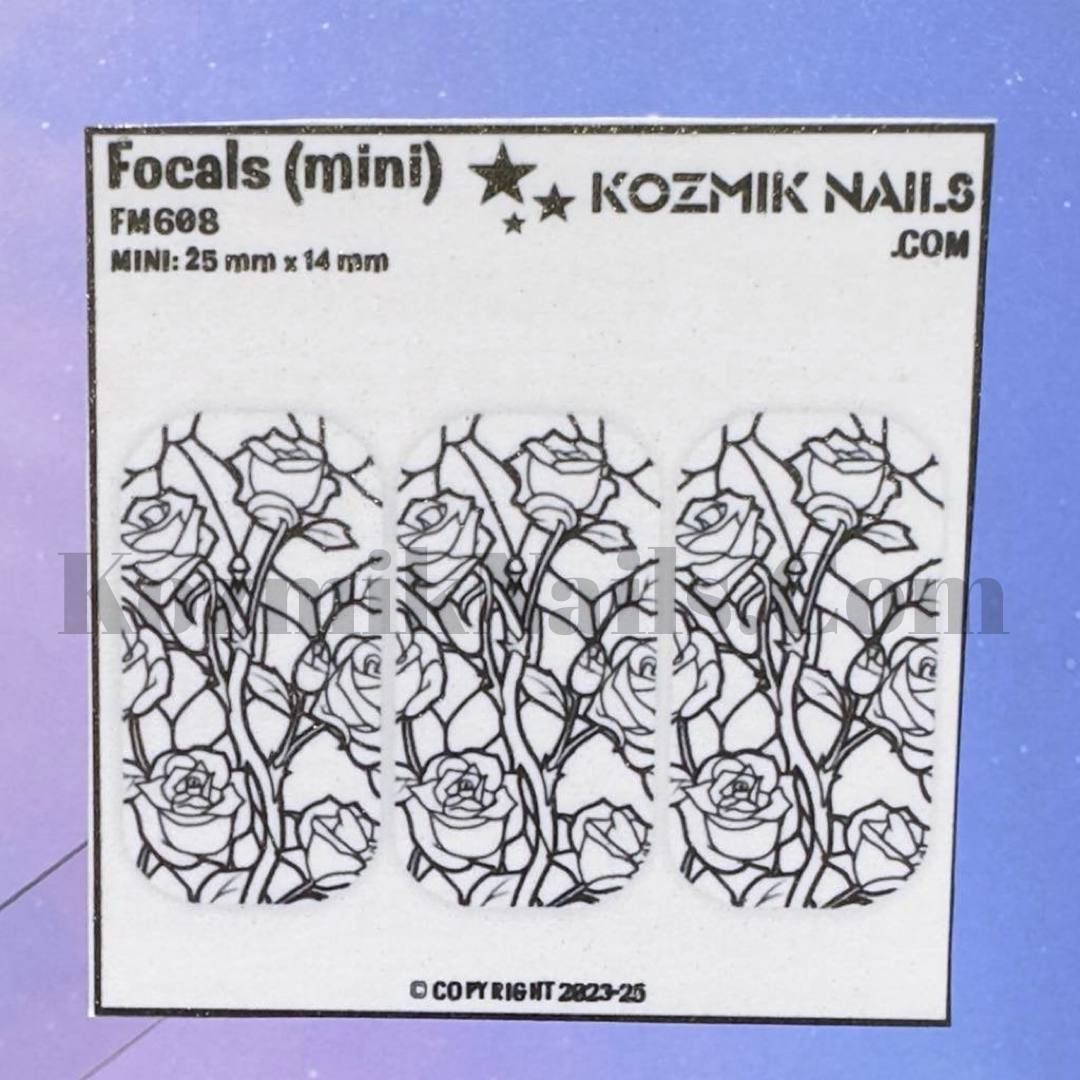 F608 Stained Glass Roses and Thorns Outline