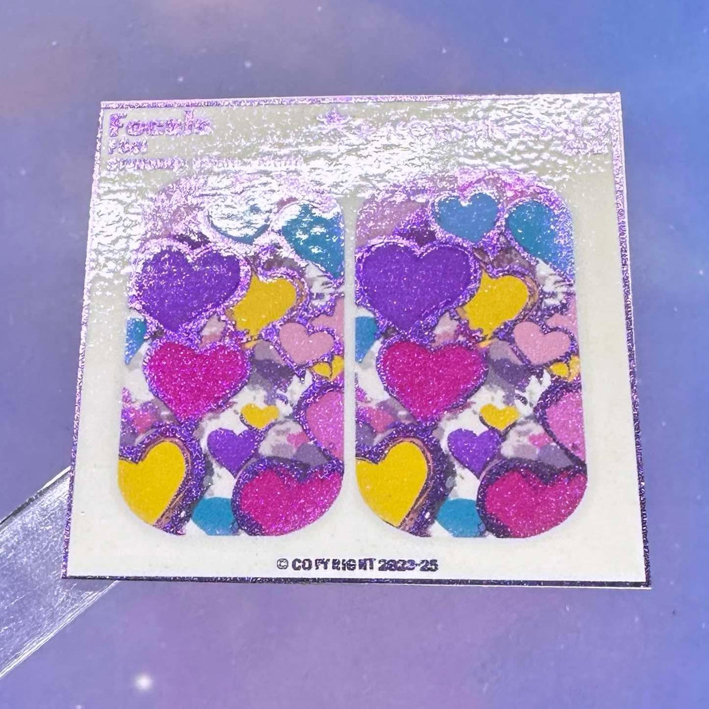 F541 Purple Painted Hearts