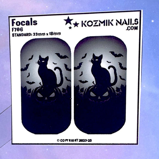 F706 Black Cat Witch Bats
