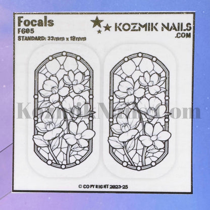 F605 Stained Glass Narcissus Panel Outline
