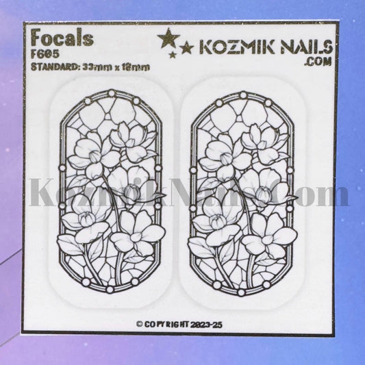 F605 Stained Glass Narcissus Panel Outline