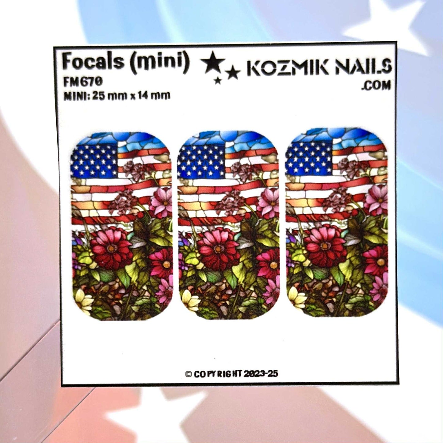 F670 Stained Glass Flag with Flowers