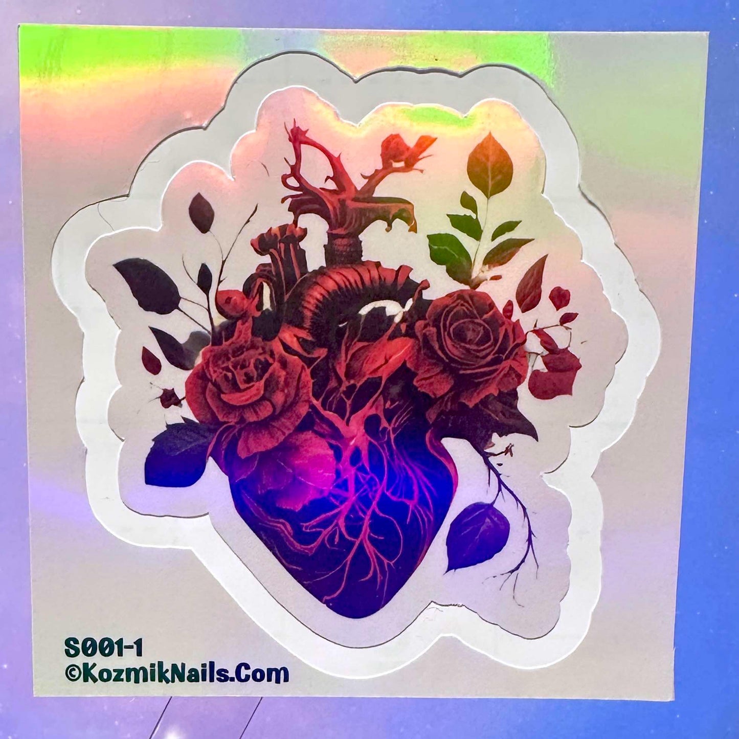 S001 Floral Anatomical Hearts Decorative Stickers