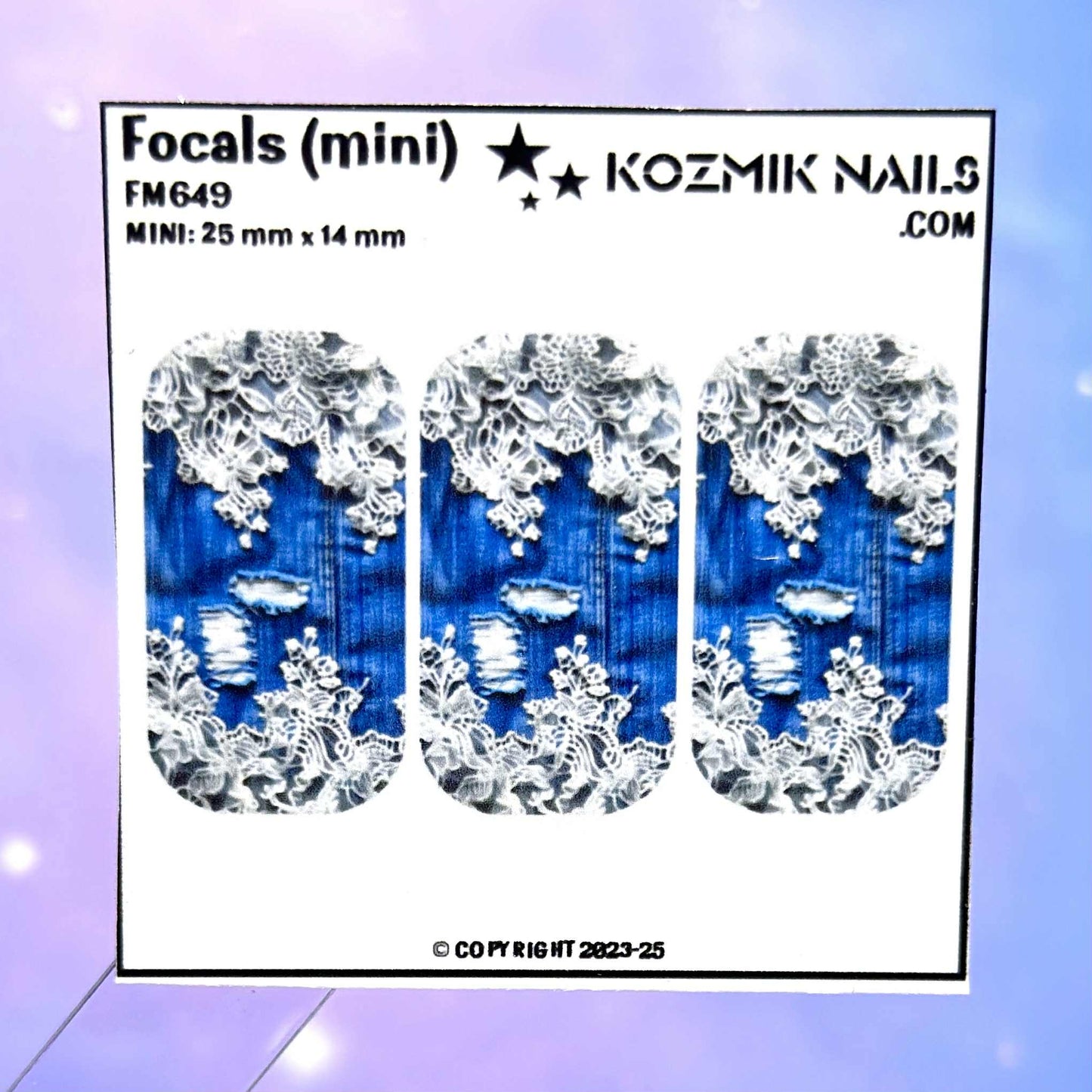 F649 Ripped Denim and Lace