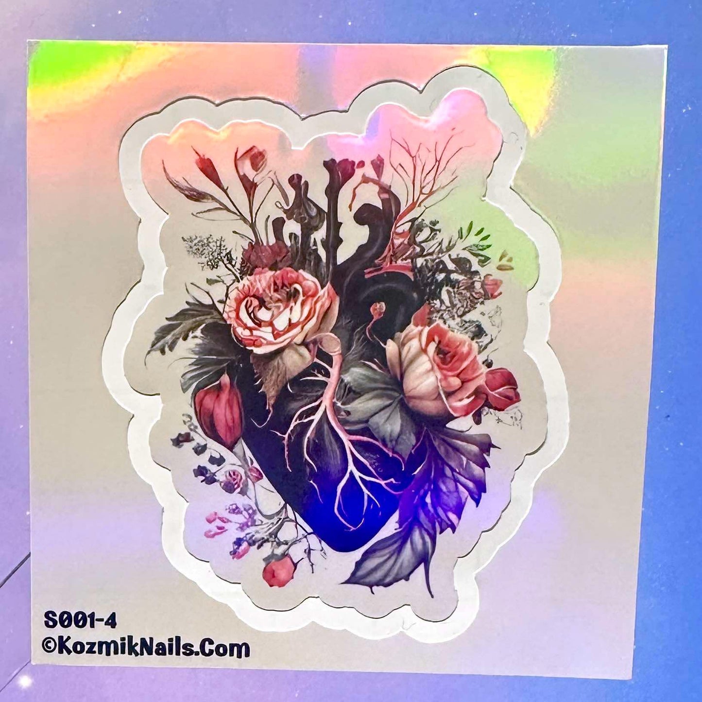 S001 Floral Anatomical Hearts Decorative Stickers