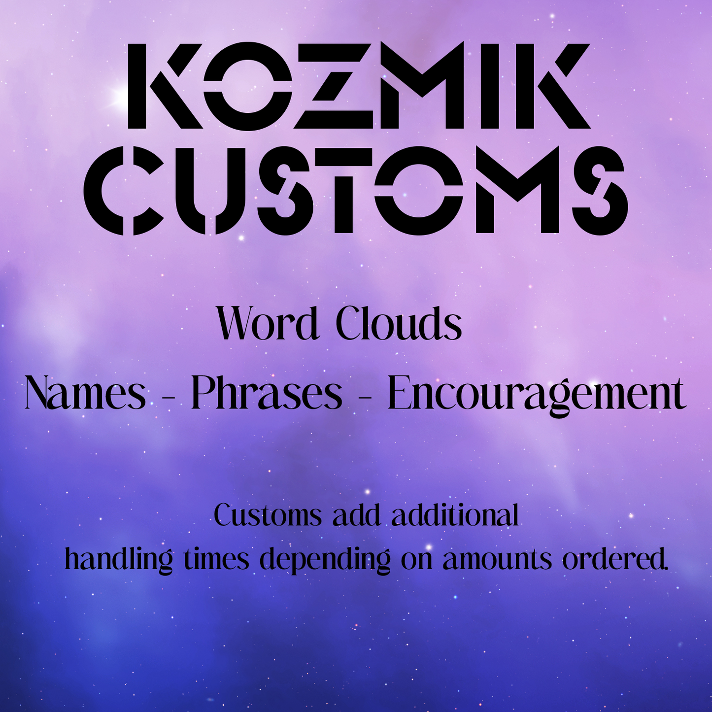 Kozmik Customs - Wrap Sheet Words - Names & Phrases