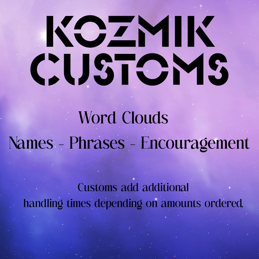 Kozmik Customs - Mots en feuille d'emballage - Noms et phrases