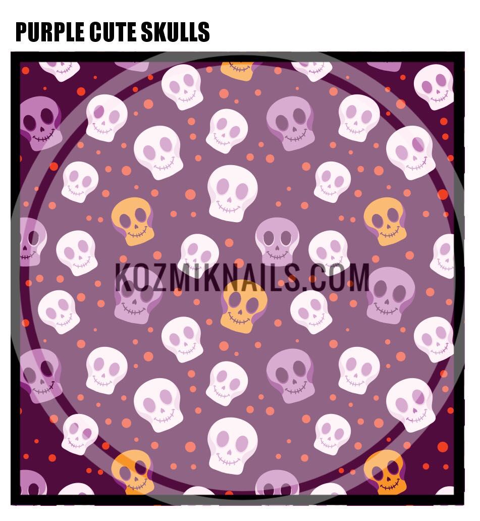 Purple Cute Skulls