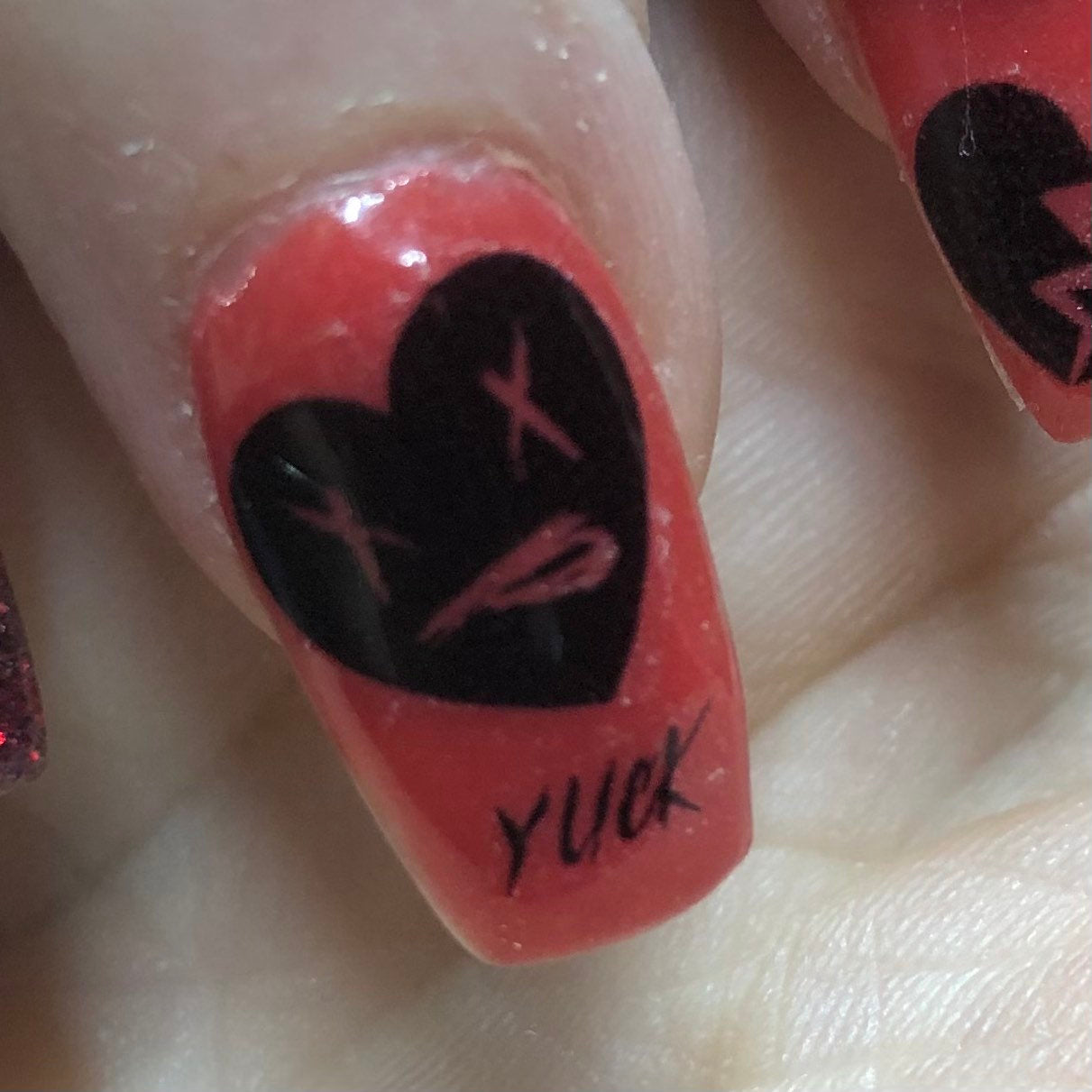 Anti-Valentine's Day heart nail art design | Valentine nail art, Nail  designs valentines, Valentine's day nails