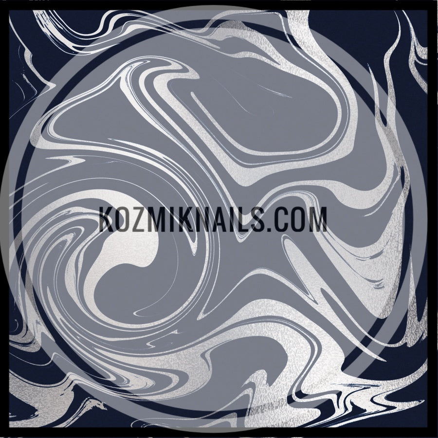 Navy & Silver Oil Slick